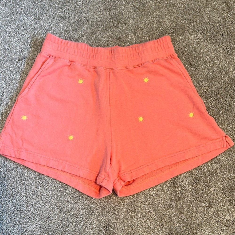 Rails Coral Shorts with Sun Embroidery
